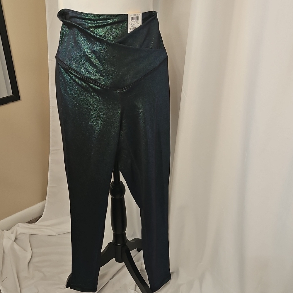 Jenni Shimmering Green Skinny Pants